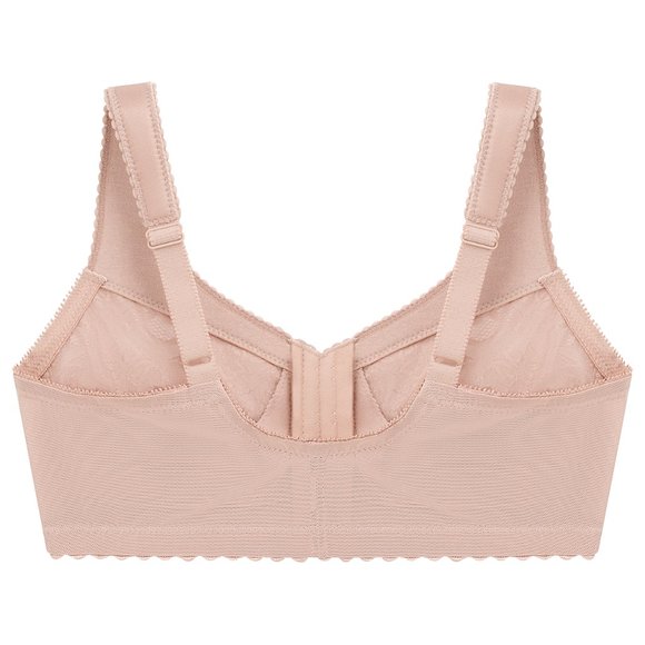 Glamorise 44C MAGIC LIFT Bra FRONT-CLOSE Wireless-Support LACE-CUPS Nude NEW - Picture 3 of 16